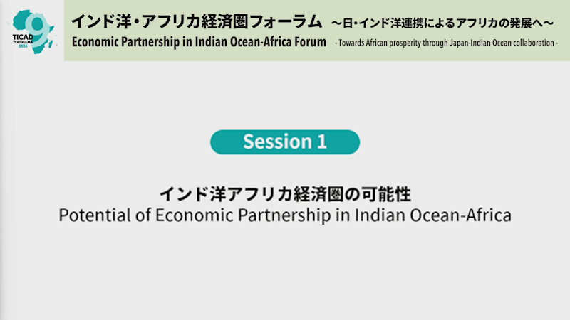 SESSION1 POTENTIAL OF ECONOMIC PARTNERSHIP IN INDIAN OCEAN-AFRICA