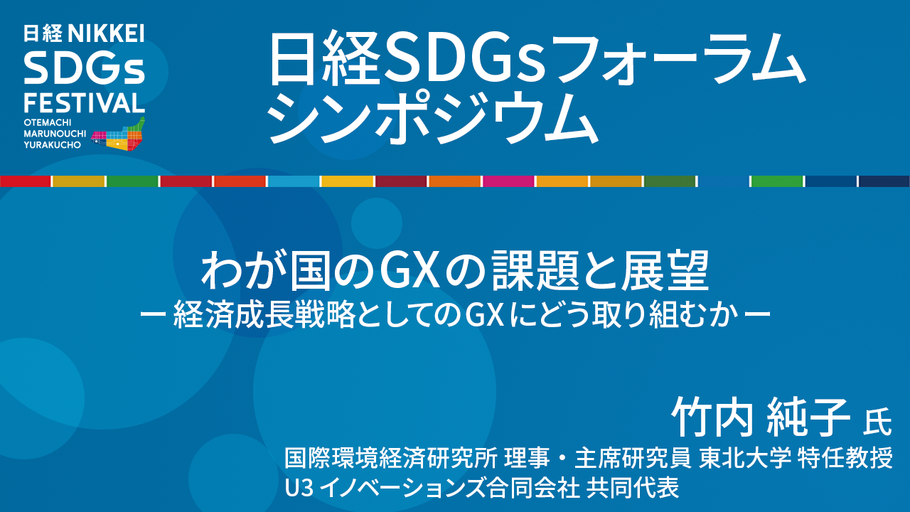 国際環境経済研究所 竹内純子氏 わが国のGXの課題と展望
