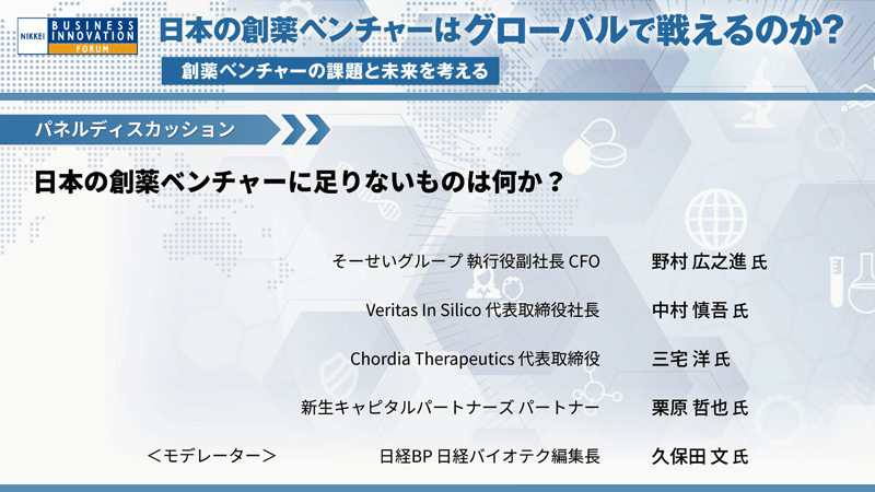 パネルディスカッション　日本の創薬ベンチャーに足りないものは何か？